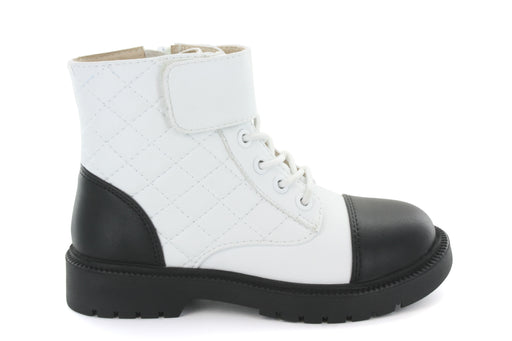 Shelia's Combat Boot - White Leather