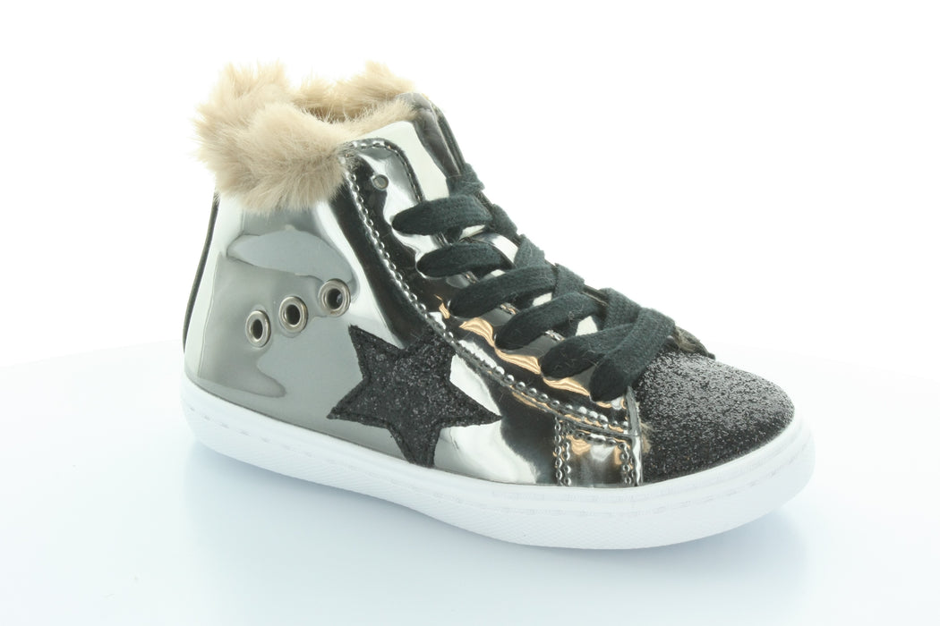 Fay's Fur Star Lace High Top - Pewter