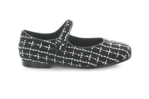 Jenna's Mary Jane - Black/White Tweed