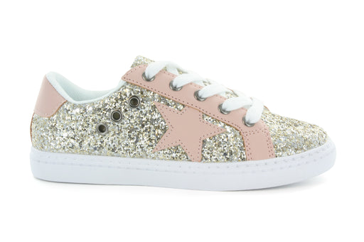 Mia Star Lace Sneaker - Gold Glitter / Pink