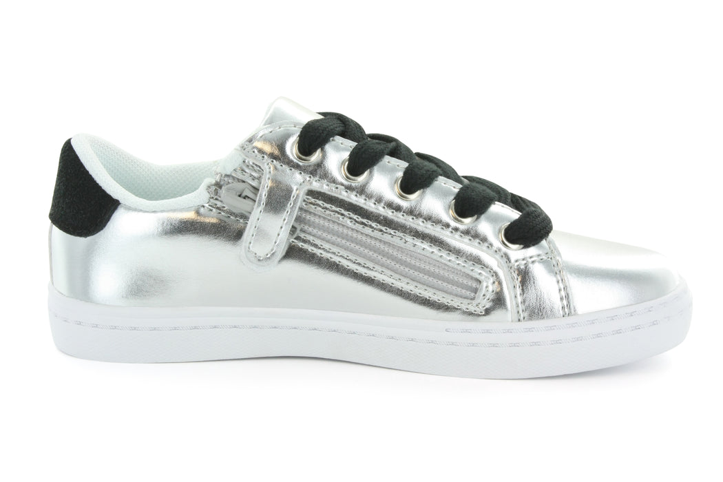 Mia Star Lace Sneaker - Silver / Black