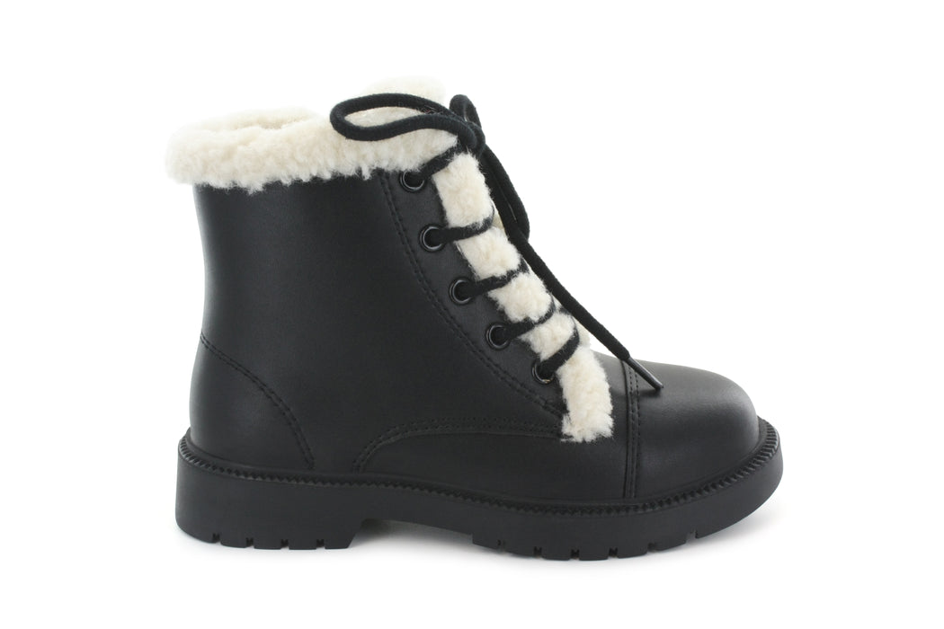 Dee's Fur Lined Boot - Black Leather