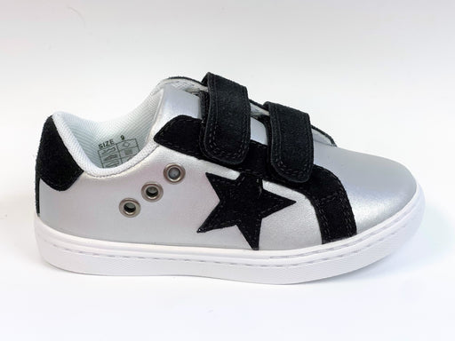 Nylah's Double Velcro Star Sneaker - Silver Metallic